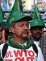 French farmer José Bové also took part in the demonstration in the afternoon.