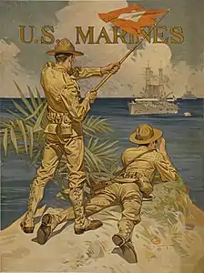 J. C. Leyendecker painting for U.S. Marines recruiting poster