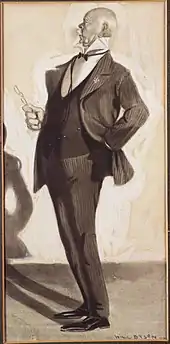 Caricature by lawyer and politician Josiah Symon by Dyson (1930s).