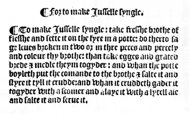 mediaeval recipe with ingredients as in image caption