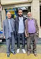 Kamuzu Kassa with father of African Jazz Music Dr, Mulatu Astateke and the legendary Roha band keyboardist current Ethiopian music Association President Dr, Dawit Yifru