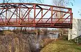 Bridge near Günthersdorf. Background: the A 9 motorway bridge