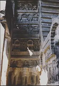 Left veranda panel, with the inscription of Bhutapala above the elephants