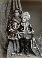Portrait of Kashmiri children wearing churidar pyjamas  circa 1890