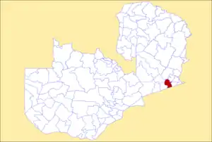 District location in Zambia