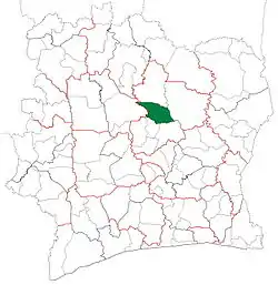 Location in Ivory Coast. Katiola Department has had these boundaries since 2009.