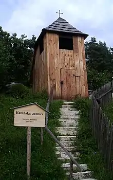 Primitive bell tower at Katúň, Slovakia (≈12th century)