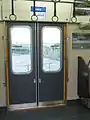 Sliding doors and LCD passenger information screen