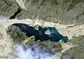 Satellite image (Landsat 7), conventional image orientation - north on top, 2006-08-06.