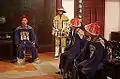 Wax figures depict a consultation between the military ruler and his subordinates.