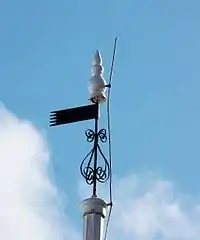 Spire on top of the tower