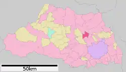 Location of Kitamoto in Saitama Prefecture