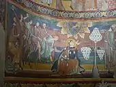 The stoning of Saint Stephen; 1160s; fresco; height: 1.3&nbsp;m; Saint John Abbey (Val Müstair, Canton of Grisons, Switzerland)