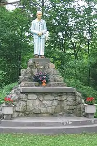 Image 16A monument to Fr. Maximilian Kolbe, among the estimated 3,000 members (18%) of the Polish clergy who were killed by the Nazis; of these, 1,992 died in concentration camps. (from Vatican City during World War II)