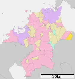Location of Kōge in Fukuoka Prefecture