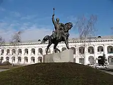 Equestrian of Petro Konashevych-Sahaidachny at Kontraktova Square in Kyiv