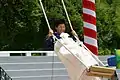 Korean woman swinging on the day of Dano