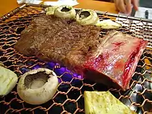 Galbi being cooked