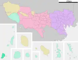 Location of Kōzushima in Tokyo Metropolis