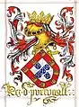 Arms of the King of Portugal depicted in the Livro do Armeiro-Mor (c. 1509)