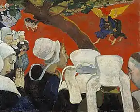 Vision After the Sermon (Jacob Wrestling with the Angel); 1888; oil on canvas; 73 x 92&nbsp;cm; Scottish National Gallery (Edinburgh, Scotland)