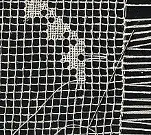 Filet lace, embroidered on an existing net