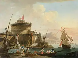 Scène portuaire au coucher du soleil Dallas Museum of Art.