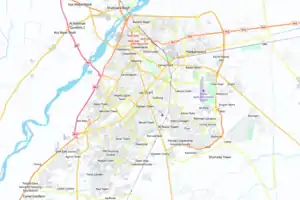 Pakistan, with Lahore pinpointed at the northeast