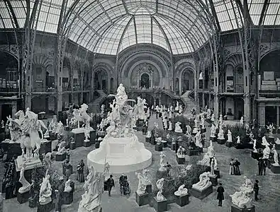 The cathedral-like glass roof of the Grand Palais was supported by slender iron pillars
