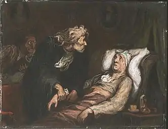 The Imaginary Invalid, (ca. 1860–62), oil on panel, 26.7 x 35.2&nbsp;cm., Philadelphia Museum of Art