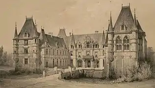 The castle of Marchais, built in the sixteenth century, at the same time as Meudon and by the same architect (castle preserved, property of the Grimaldi family of Monaco)
