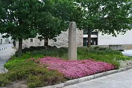 Plourin Menhir : Once a milestone on the Roman road.