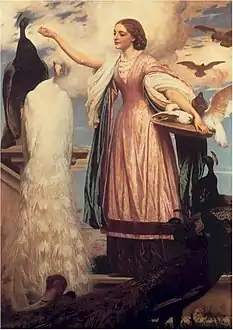 A Girl Feeding Peacocks, c.&nbsp;1863