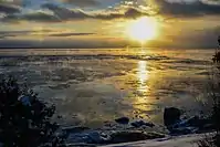 Sunrise in January in St-Siméon.