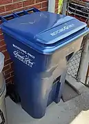 Blue household bins in Lincoln Park, Michigan