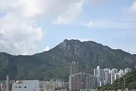 Photo of Lion Rock taken in 2006 from the Kowloon side.