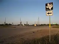 View northeast at junction of US 90A and FM 2764