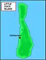 Map of Little Coco Island, it is the southernmost island of Myanmar