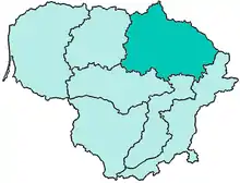 Location of Diocese of Panevėžys in Lithuania