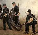 Loading and reaiming of the de Bange 90&nbsp;mm.