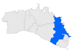 Location of Mahón in Menorca