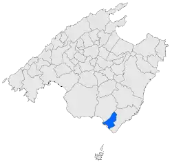 Location of Ses Salines in Mallorca