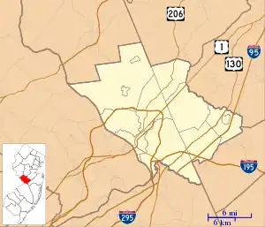 A map of Mercer County, New Jersey