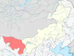 Location of Alxa League in Inner Mongolia
