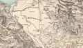 Location of Beit Lahm (Bethlehem) and Waldheim (see khaki circles), two later-established German colonies from the hinterland of Haifa, on the PEF Survey of Palestine