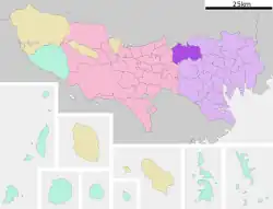 Location of Nerima in Tokyo