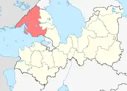 Location of Vyborgsky District in Leningrad Oblast