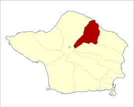 Location of the civil parish of Salão within the municipality of Horta