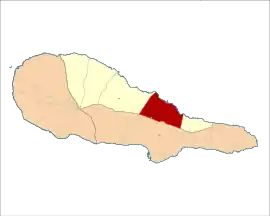 Location of Prainha within the municipality of São Roque do Pico, Pico Island