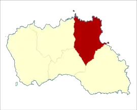 Location of the civil parish of Santa Bárbara within the municipality of Vila do Porto